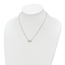 Load image into Gallery viewer, Sterling Silver Rhodium-Plate Gold/Rose-tone Triple Swarovski Crystal Neckl
