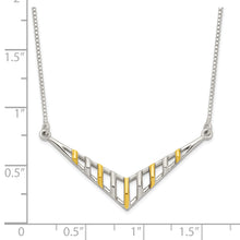 Load image into Gallery viewer, Sterling Silver Gold-tone V-shaped Bar Necklace
