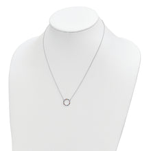 Load image into Gallery viewer, Sterling Silver Rhodium-plated Polished Multi-color Circle CZ Necklace
