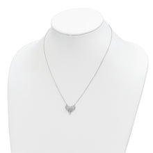 Load image into Gallery viewer, Sterling Silver Rhodium-plated Polished April Bow CZ Birthstone Necklace
