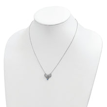 Load image into Gallery viewer, Sterling Silver Rhodium-plated Polished Dec. Bow CZ Birthstone Necklace
