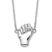Load image into Gallery viewer, Sterling Silver Rhodium-plated Fist Necklace
