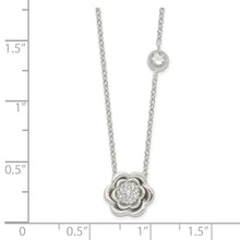 Load image into Gallery viewer, Sterling Silver Polished Floral CZ Necklace
