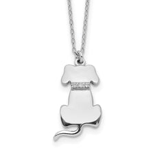 Load image into Gallery viewer, Sterling Silver Rhodium-plated CZ Dog Necklace
