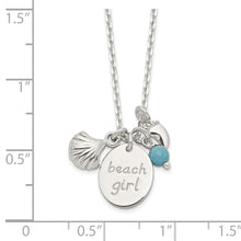 Load image into Gallery viewer, Sterling Silver Turquoise Bead and Shell Beach Girl Necklace
