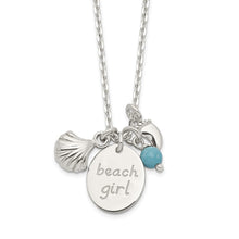 Load image into Gallery viewer, Sterling Silver Turquoise Bead and Shell Beach Girl Necklace
