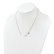Load image into Gallery viewer, Sterling Silver Rhod-plated CZ and Diamond w/1.25in ext. Bar Necklace
