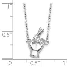 Load image into Gallery viewer, Sterling Silver Rhodium-plated Fingers Crossed Necklace
