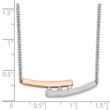 Load image into Gallery viewer, Sterling Silver RH-plate Rose Gold-plated Diamond Bar 16.5in w/1in ext Neck

