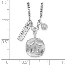 Load image into Gallery viewer, Sterling Silver Rhodium-plated Satin Star/Friends/CZ w/1.5in Ext Necklace
