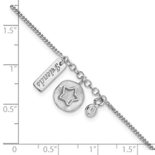 Load image into Gallery viewer, Sterling Silver Rhodium-plated Satin Star Friends CZ with .5in Ext Bracelet
