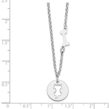 Load image into Gallery viewer, Sterling Silver Rhodium-plated Puppy and Bone w/1 in Ext Necklace

