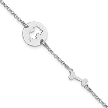 Load image into Gallery viewer, Sterling Silver Rhodium-plated Puppy and Bone w/.5 in Ext Bracelet
