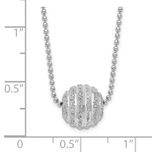 Load image into Gallery viewer, Sterling Silver Rhodium-plated Polish and Lasered Bead 18in Necklace
