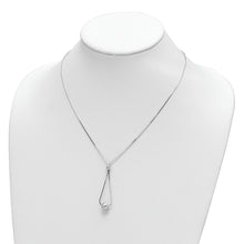 Load image into Gallery viewer, Sterling Silver Rhodium-plated Diamond-cut Beaded Drop 18in Necklace
