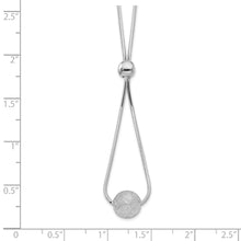 Load image into Gallery viewer, Sterling Silver Rhodium-plated Diamond-cut Beaded Drop 18in Necklace
