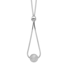Load image into Gallery viewer, Sterling Silver Rhodium-plated Diamond-cut Beaded Drop 18in Necklace
