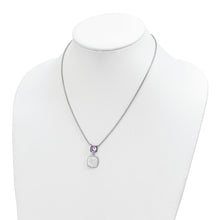 Load image into Gallery viewer, Sterling Silver Rhod-plated 3.68Amethyst/MOP w/2 in ext. Necklace
