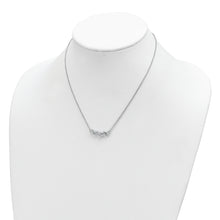 Load image into Gallery viewer, Sterling Silver RH-plate Sky Blue Topaz White CZ 16.5in w/1in ext Necklace
