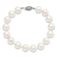 Load image into Gallery viewer, Sterling Silver Rhodium-plated 10-11mm White FW Cultured Pearl Bracelet
