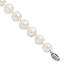 Load image into Gallery viewer, Sterling Silver Rhodium-plated 10-11mm White FW Cultured Pearl Bracelet
