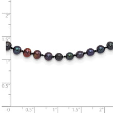 Load image into Gallery viewer, Sterling Silver Rhod-plated 4-5mm Black FWC Pearl Necklace
