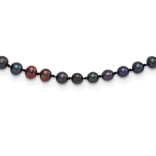 Load image into Gallery viewer, Sterling Silver Rhod-plated 4-5mm Black FWC Pearl Necklace
