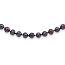 Load image into Gallery viewer, Sterling Silver Rhod-plated 5-6mm Black FWC Pearl Necklace
