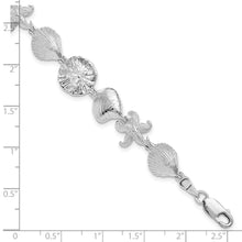 Load image into Gallery viewer, Sterling Silver Polished Starfish,Shells,Sand Dollar Bracelet
