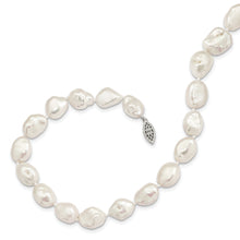 Load image into Gallery viewer, Sterling Silver Rh-plated 11x14mm White Keshi FWC Pearl Necklace
