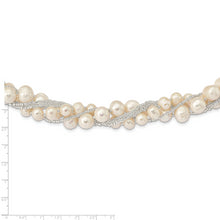 Load image into Gallery viewer, Sterling Silver Rh-pl 8-11mm Near-round FWC Pearl Glass Beaded w/ 1in ext.
