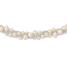 Load image into Gallery viewer, Sterling Silver Rh-pl 8-11mm Near-round FWC Pearl Glass Beaded w/ 1in ext.
