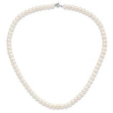 Load image into Gallery viewer, Sterling Silver Rhodium-plated 7-8mm White FWC Pearl Necklace
