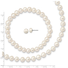 Load image into Gallery viewer, Sterling Silver Rh-p 7-8mm White FWC Pearl Earring Bracelet Necklace Set
