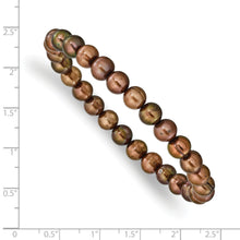 Load image into Gallery viewer, 6-7mm Brown Semi-round FWC Pearl Stretch Bracelet
