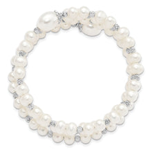 Load image into Gallery viewer, Sterling Silver Rh-pl D/C 6-11mm White Rice/Off-round  FWC Pearl Wrap Brace
