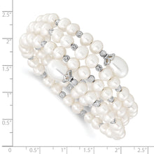 Load image into Gallery viewer, Sterling Silver Rh-pl D/C 6-11mm White Rice/Off-round  FWC Pearl Wrap Brace
