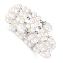 Load image into Gallery viewer, Sterling Silver Rh-pl D/C 6-11mm White Rice/Off-round  FWC Pearl Wrap Brace
