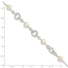 Load image into Gallery viewer, Sterling Silver Polished Glass Pearl w/ 1 in ext. Bracelet
