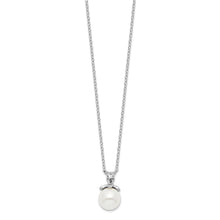 Load image into Gallery viewer, Sterling Silver Rhodium-plated CZ and Glass Bead Necklace
