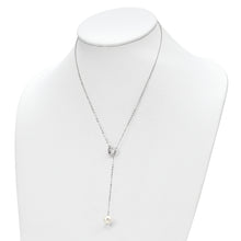 Load image into Gallery viewer, Sterling Silver Rhodium-plated Imitation Shell Pearl Heart Necklace
