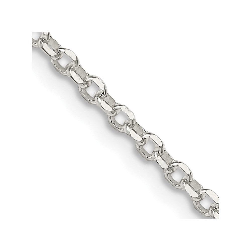 Sterling Silver 2.5mm Diamond-cut Cable Chain w/4in ext.