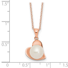 Load image into Gallery viewer, Sterling Silver Rose-tone 8mm White Button FWC Pearl Necklace
