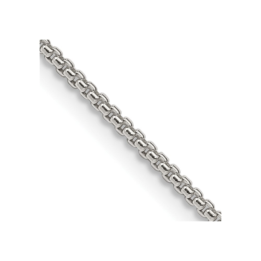 Sterling Silver 1.5mm Round Box Chain w/2in ext.