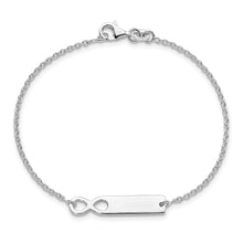 Load image into Gallery viewer, Sterling Silver Polished Infinity ID 7in Bracelet
