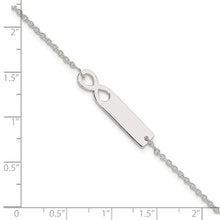 Load image into Gallery viewer, Sterling Silver Polished Infinity ID 7in Bracelet
