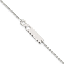Load image into Gallery viewer, Sterling Silver Polished Infinity ID 7in Bracelet
