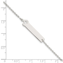 Load image into Gallery viewer, Sterling Silver Polished Cross ID 7in Bracelet
