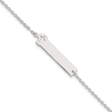 Load image into Gallery viewer, Sterling Silver Polished Cross ID 7in Bracelet

