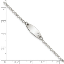 Load image into Gallery viewer, Sterling Silver Childrens Polished ID with Star Bracelet

